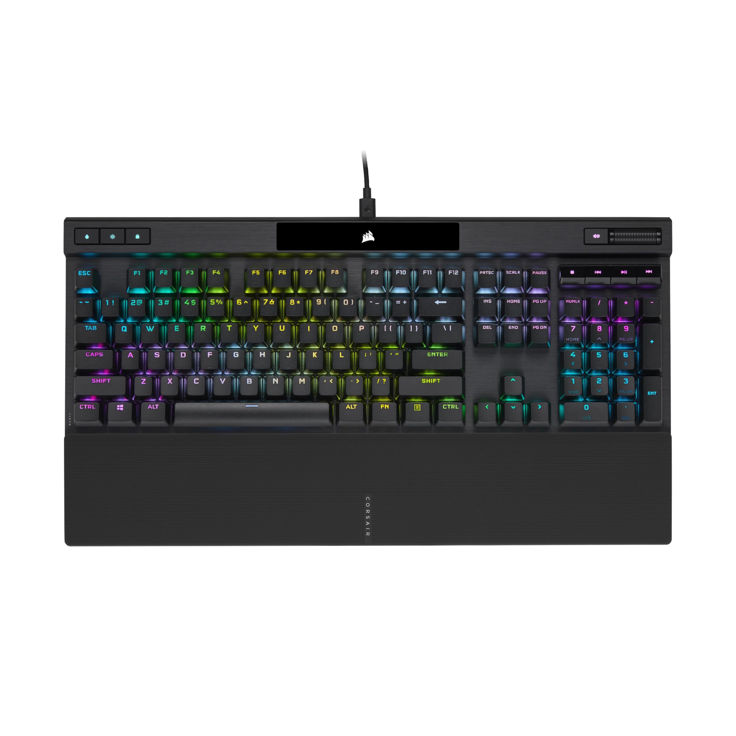 Corsair K70 RGB PRO Teclado Mecánico para Juegos con Cable (Teclas CHERRY MX RGB Red, Sondeo Avanzado de 8.000 Hz, Teclas de Policarbonato, Reposamuñecas Suave) QWERTY - Negro_0 Corsair K70 RGB PRO Teclado Mecánico para Juegos con Cable (Teclas CHERRY MX RGB Red, Sondeo Avanzado de 8.000 Hz, Teclas de Policarbonato, Reposamuñecas Suave) QWERTY - Negro_0