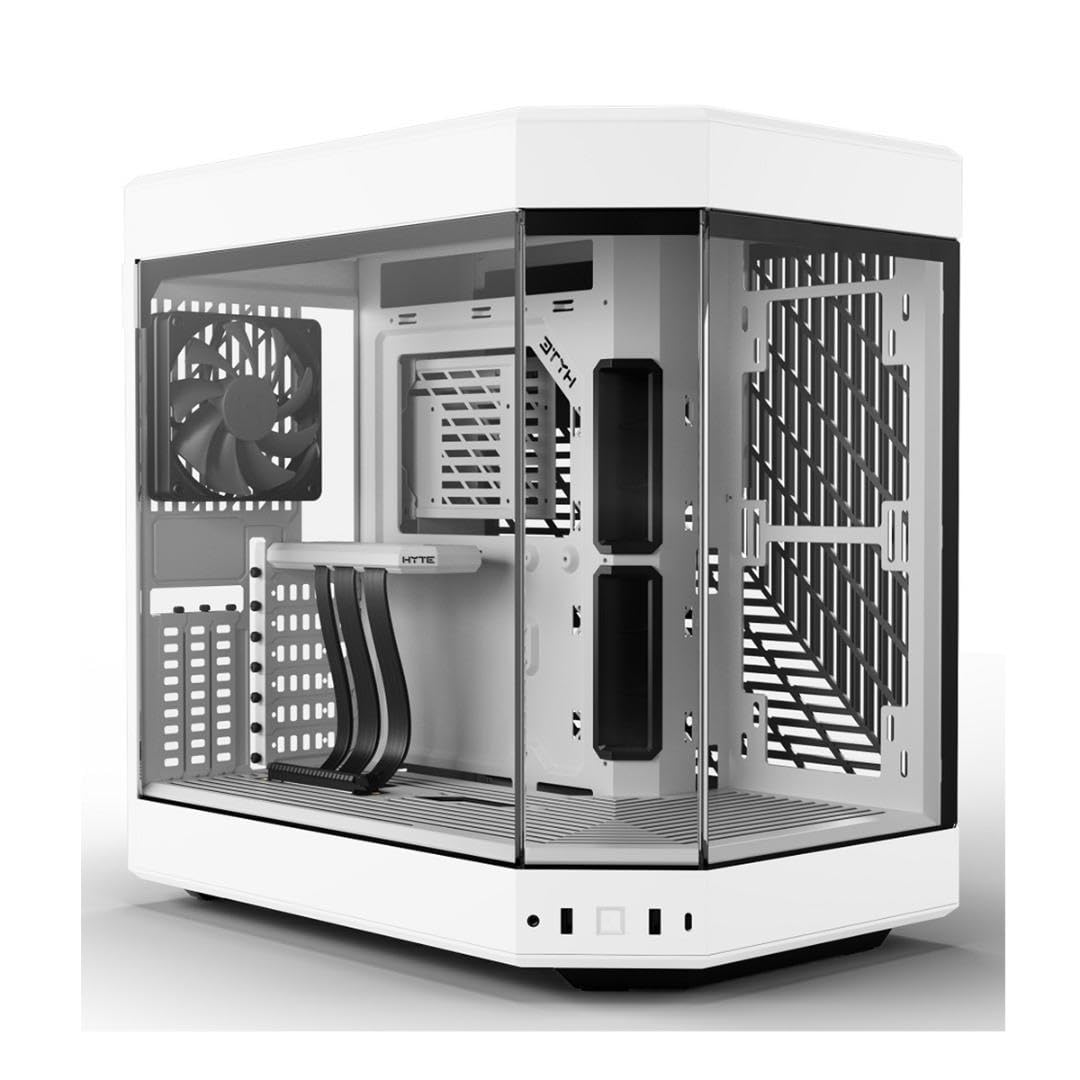 Hyte Y60 - Carcasa Moderna y estética de Doble cámara panorámica de Vidrio Templado de Media Torre ATX para Juegos de computadora con Cable Elevador PCIE 4.0 Incluido, Blanco Nieve (CS-HYTE-Y60-WW)_0 Hyte Y60 - Carcasa Moderna y estética de Doble cámara panorámica de Vidrio Templado de Media Torre ATX para Juegos de computadora con Cable Elevador PCIE 4.0 Incluido, Blanco Nieve (CS-HYTE-Y60-WW)_0