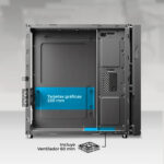 Gabinete Acteck Onex Gs450 Micro Atx Mini Torre Slim 1 Ventilador Fuente 400w Usb-c Lector De Micro Sd Y Sd Ac-943086 Negro_4
