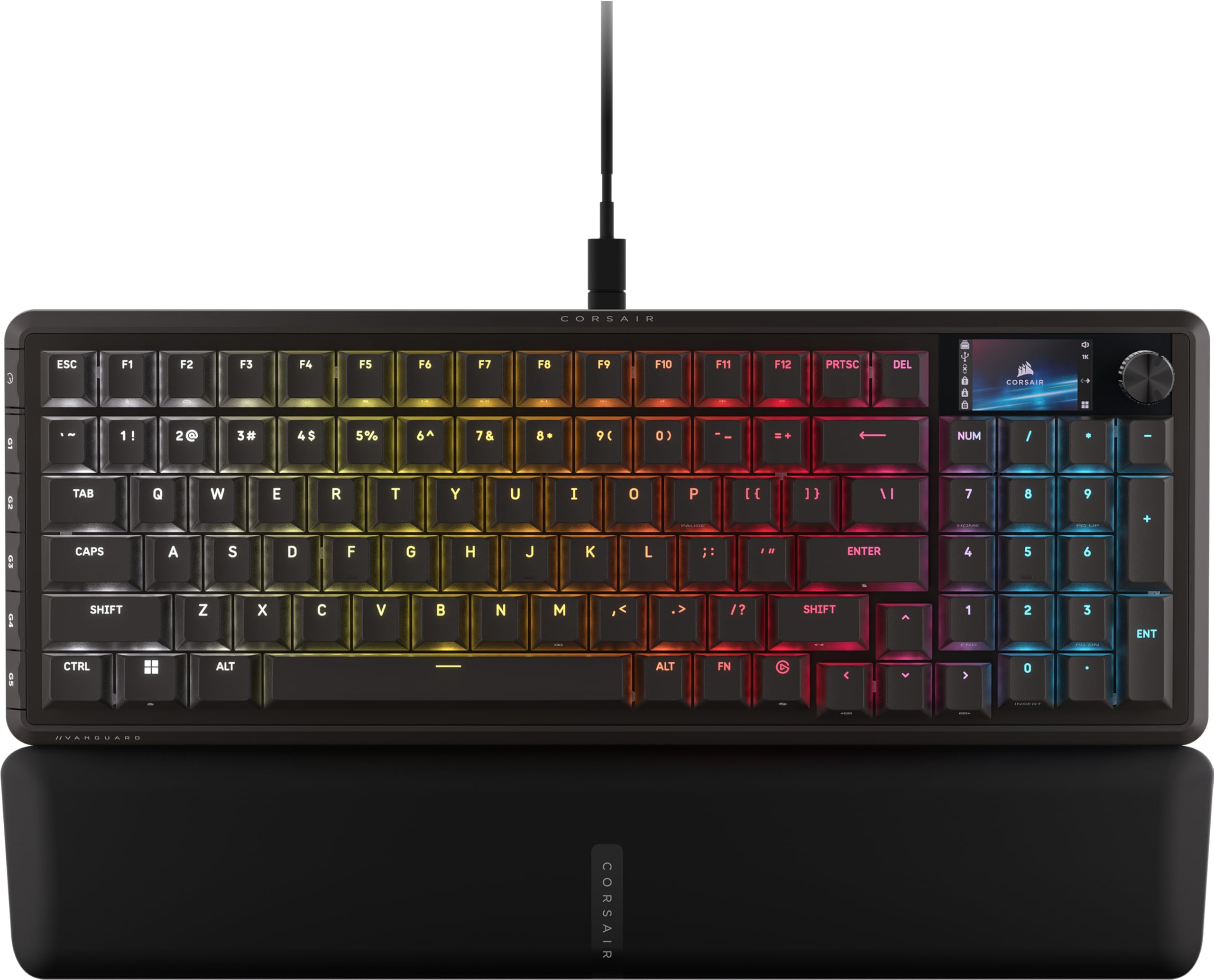 Corsair Vanguard 96 Teclado mecánico para juegos - Interruptores lineales de plasma MLX, diseño del 96%, visualización LCD, Flashtap SOCD, 8000Hz, integración de cubierta Elgato Stream, QWERTY NA_0 Corsair Vanguard 96 Teclado mecánico para juegos - Interruptores lineales de plasma MLX, diseño del 96%, visualización LCD, Flashtap SOCD, 8000Hz, integración de cubierta Elgato Stream, QWERTY NA_0