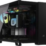 CORSAIR iCUE Link 2500X RGB Pequeña-Torre mATX Caja de PC de Doble Cámara  Cristal Templado Panorámico  Compatible Placa Base Conexión Inversa  2X Ventiladores CORSAIR RX120 RGB Incluidos  Negro_0