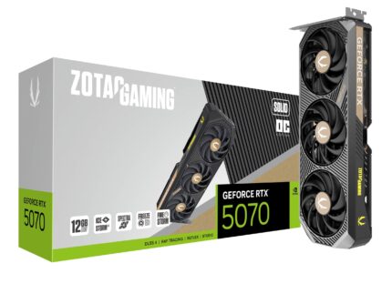 ZOTAC Gaming GeForce RTX 5070 Solid OC DLSS 4 12GB GDDR7 192-bit 28 Gbps PCIE 5.0 Tarjeta grÃ¡fica para Juegos, IceStorm 2.0 Cooling, Spectra RGB Lighting, ZT-B50700J-10A_0