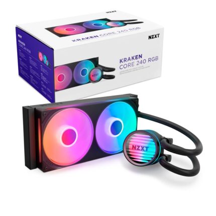 NZXT Kraken Core 240 RGB - AIO CPU Liquid Cooler - 240 mm Radiator - 240 mm Single-Frame Fan - Compatible with IntelÂ® LGA 1851/1700/1200/115X & AMDÂ® AM5/AM4 - Black_0