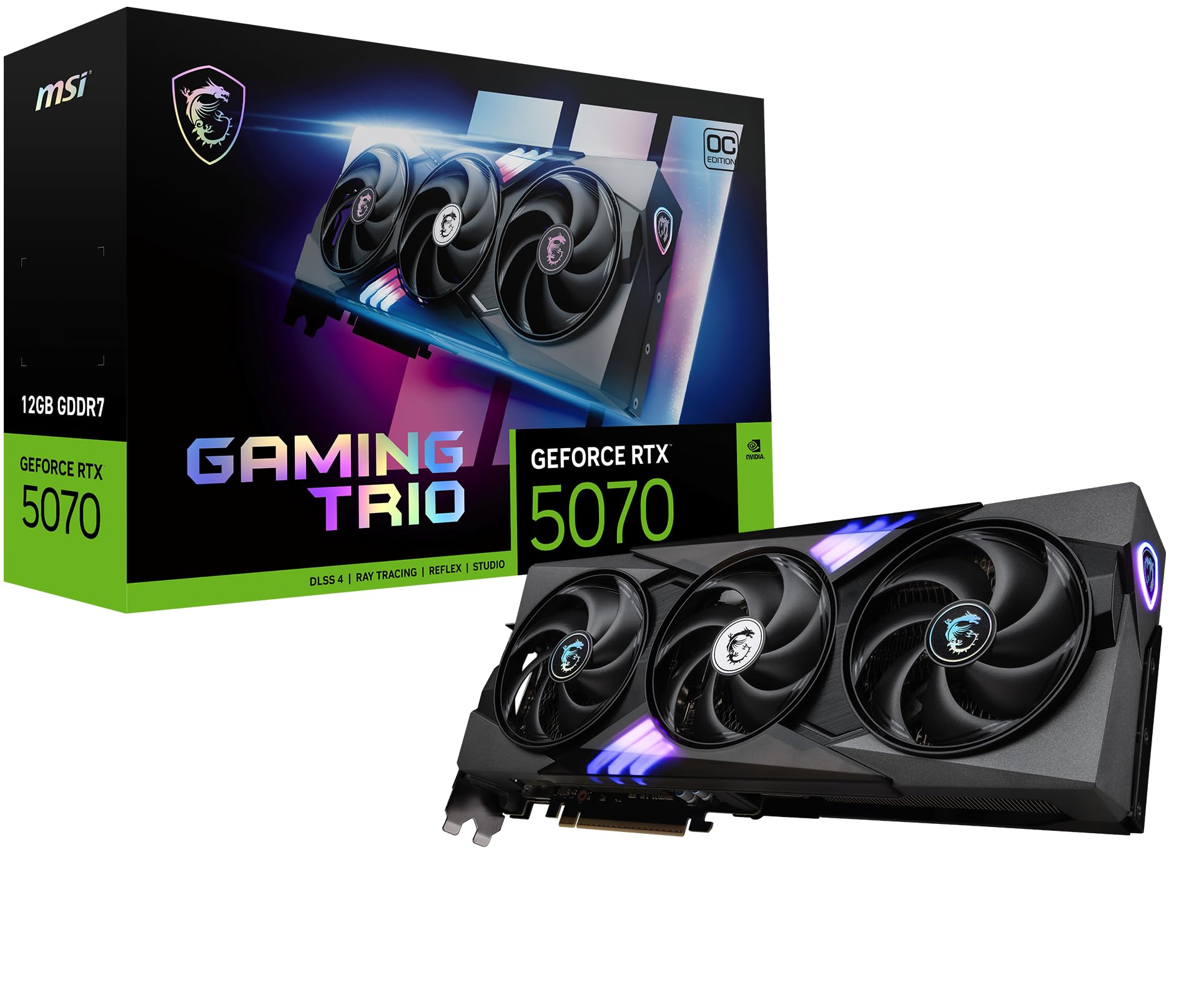 Tarjeta gráfica MSI RTX 5070 12G Gaming Trio OC (12GB GDDR7, 192-bit, Rendimiento Extremo: 2625 MHz, DisplayPort x3 2.1a, HDMI 2.1b, NVIDIA Blackwell Architecture)_0 Tarjeta gráfica MSI RTX 5070 12G Gaming Trio OC (12GB GDDR7, 192-bit, Rendimiento Extremo: 2625 MHz, DisplayPort x3 2.1a, HDMI 2.1b, NVIDIA Blackwell Architecture)_0