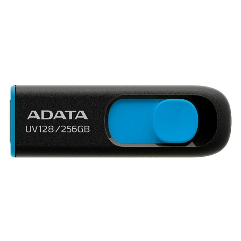 ADATA Memoria Flash UV128 256GB USB 3.0 Negro/Azul (AUV128-256G-RBE)_0