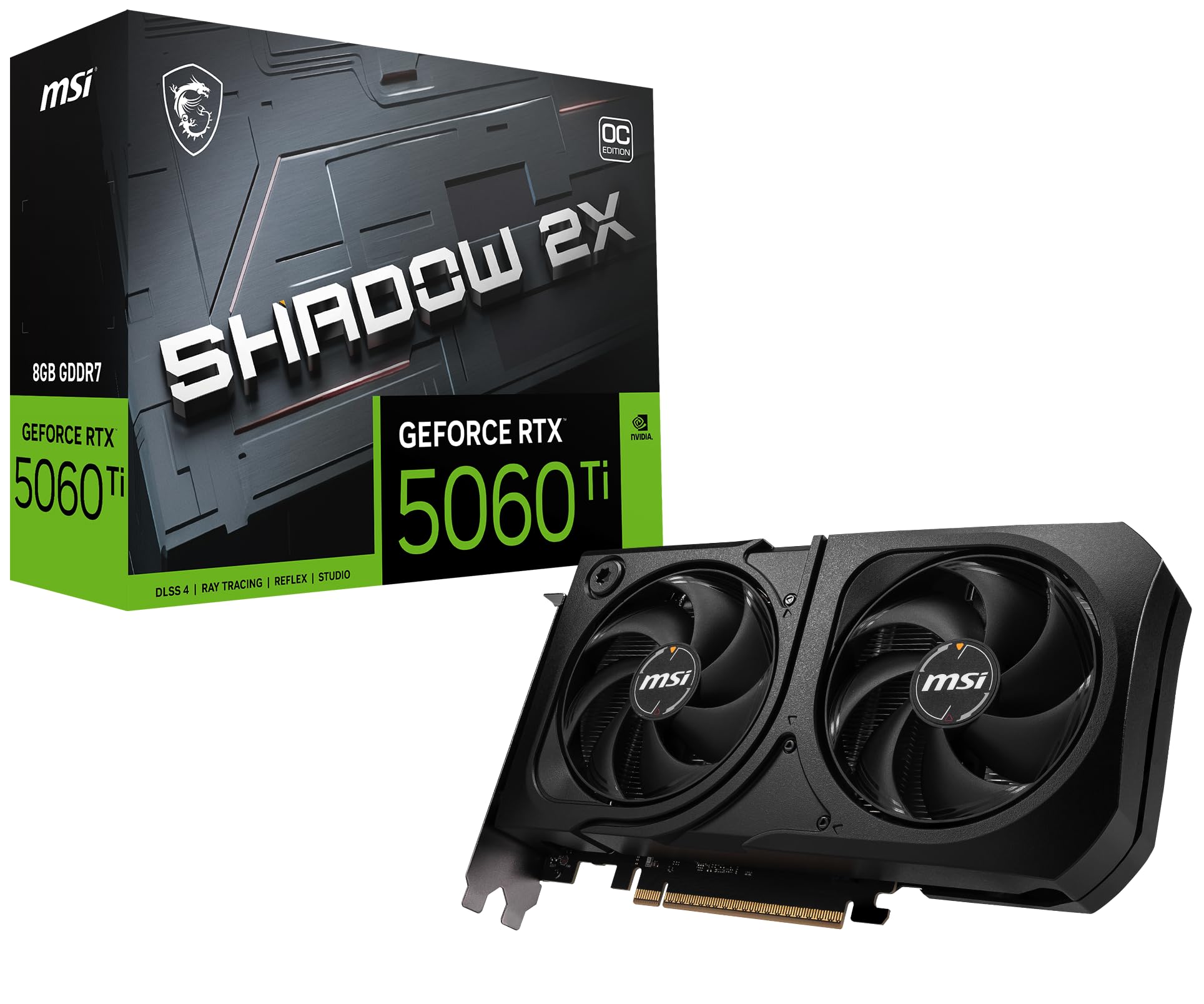 MSI Gaming RTX 5060 Ti 8G Shadow 2X OC Tarjeta gráfica (8GB GDDR7, TBA-bit, Rendimiento Extremo: TBA MHz, DisplayPort x3 2.1a, HDMI 2.1b, NVIDIA Blackwell Architecture)_0 MSI Gaming RTX 5060 Ti 8G Shadow 2X OC Tarjeta gráfica (8GB GDDR7, TBA-bit, Rendimiento Extremo: TBA MHz, DisplayPort x3 2.1a, HDMI 2.1b, NVIDIA Blackwell Architecture)_0