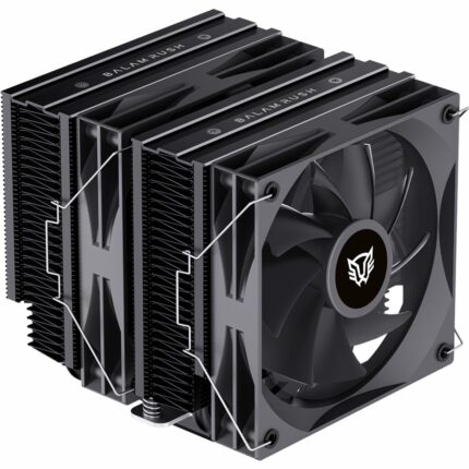 BALAM RUSH Disipador Doble CPU Gamer HELIUX EXPERT HEX90 120mm LGA 1851 AM5 0-2000 RPM 4-Pin 6 pipas Negro BR-941921_0