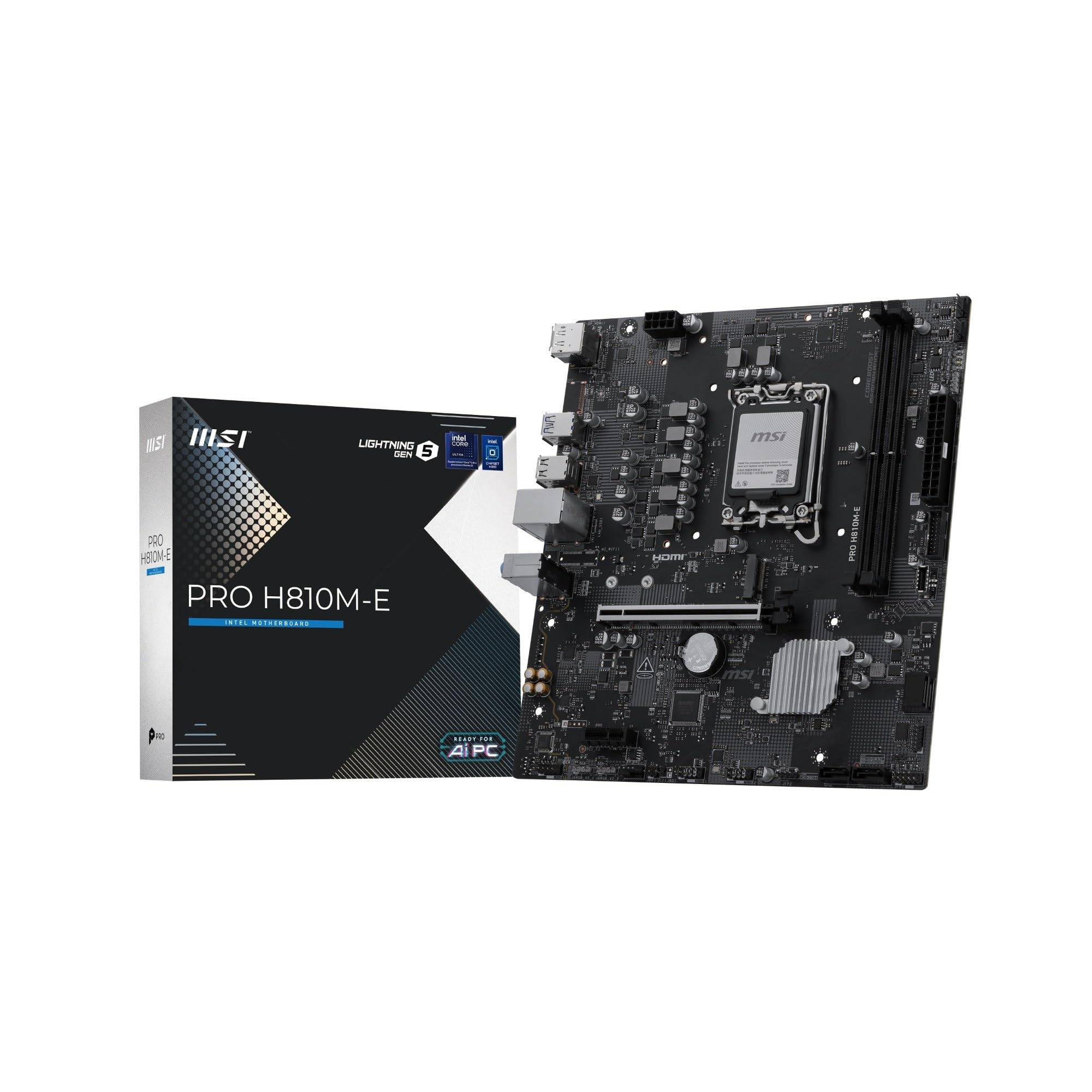 MSI Tarjeta Madre Pro H810M-E, Micro-ATX, LGA 1851, Intel H810, 128GB DDR5, HDMI/DP para Intel_0 MSI Tarjeta Madre Pro H810M-E, Micro-ATX, LGA 1851, Intel H810, 128GB DDR5, HDMI/DP para Intel_0