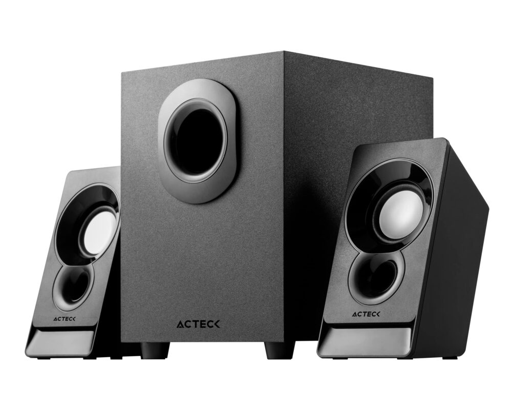Acteck Sistema de Sonido Elant Act AS470 2.1 Ch + Subwoofer Alambrico Negro Advanced Series_0