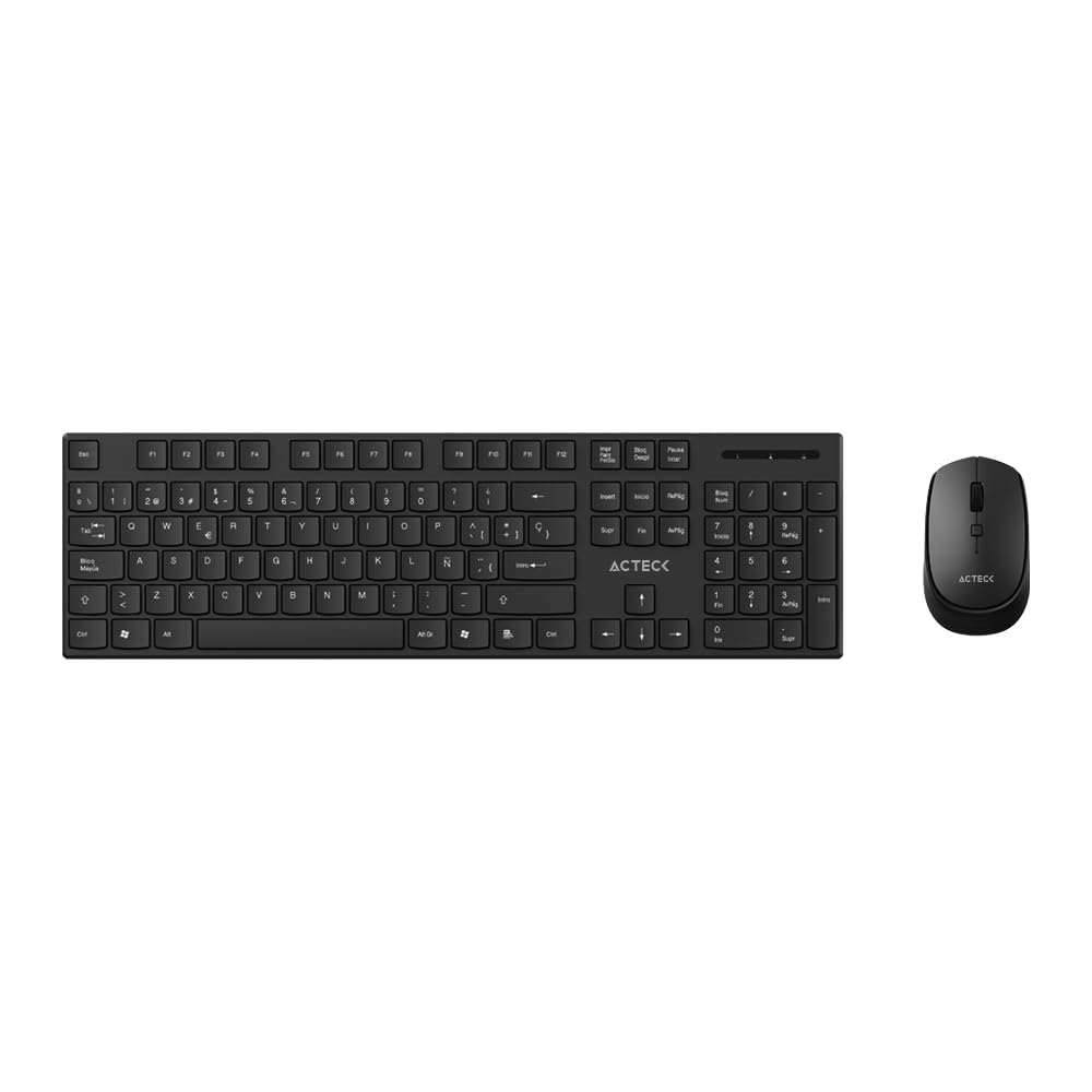Acteck Creator Vantage Prime MK555 Combo 2 en 1, Teclado Ergonómico 100% Chiclet Keys ABS Low Profile, Mouse Ãptico 1600 dpi, Dongle 2.4 GHz, Negro_0 Acteck Creator Vantage Prime MK555 Combo 2 en 1, Teclado Ergonómico 100% Chiclet Keys ABS Low Profile, Mouse Ãptico 1600 dpi, Dongle 2.4 GHz, Negro_0