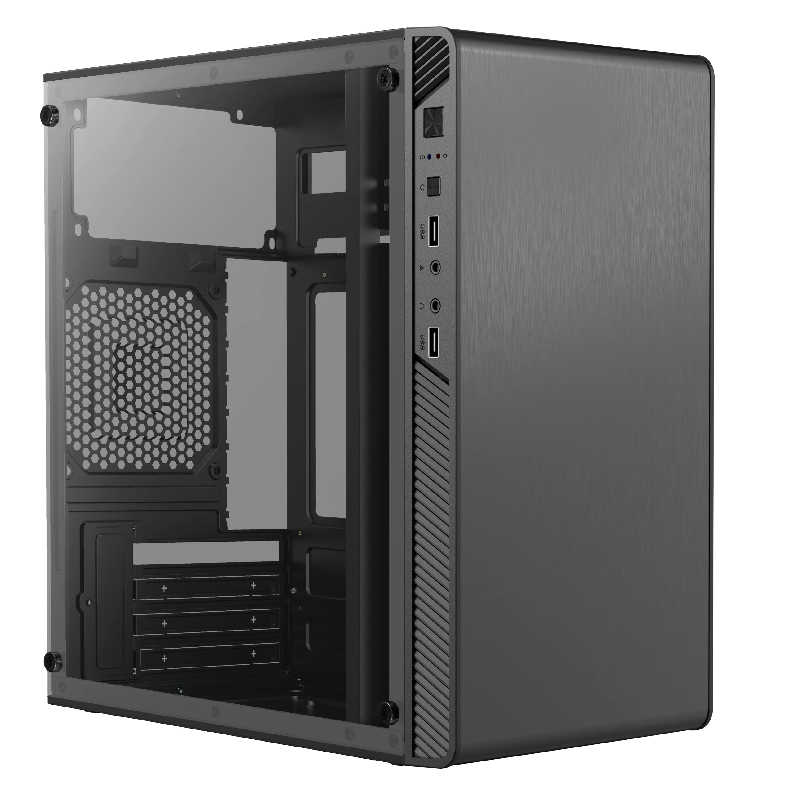 Acteck Gabinete Mini Torre Performance II GI215W / MAX MB M-ATX Fuente ATX 500 W / 2X USB 2.0 / Panel Izq Acrilico + Frente Solido/Negro_0 Acteck Gabinete Mini Torre Performance II GI215W / MAX MB M-ATX Fuente ATX 500 W / 2X USB 2.0 / Panel Izq Acrilico + Frente Solido/Negro_0