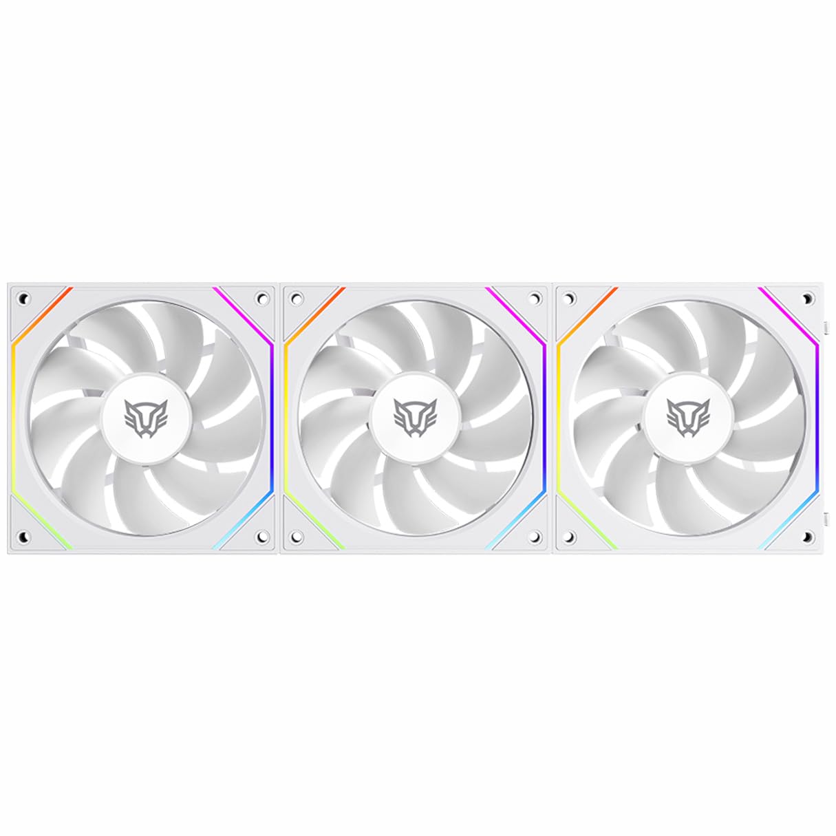 BALAM RUSH Kit 3 Ventiladores Gamer EOLOX LINK EXL95 120mm ARGB Diseño Cuadrado Daisy-Chain PWM 4 pin + Aura 1800RPM Blanco BR-942096_0 BALAM RUSH Kit 3 Ventiladores Gamer EOLOX LINK EXL95 120mm ARGB Diseño Cuadrado Daisy-Chain PWM 4 pin + Aura 1800RPM Blanco BR-942096_0