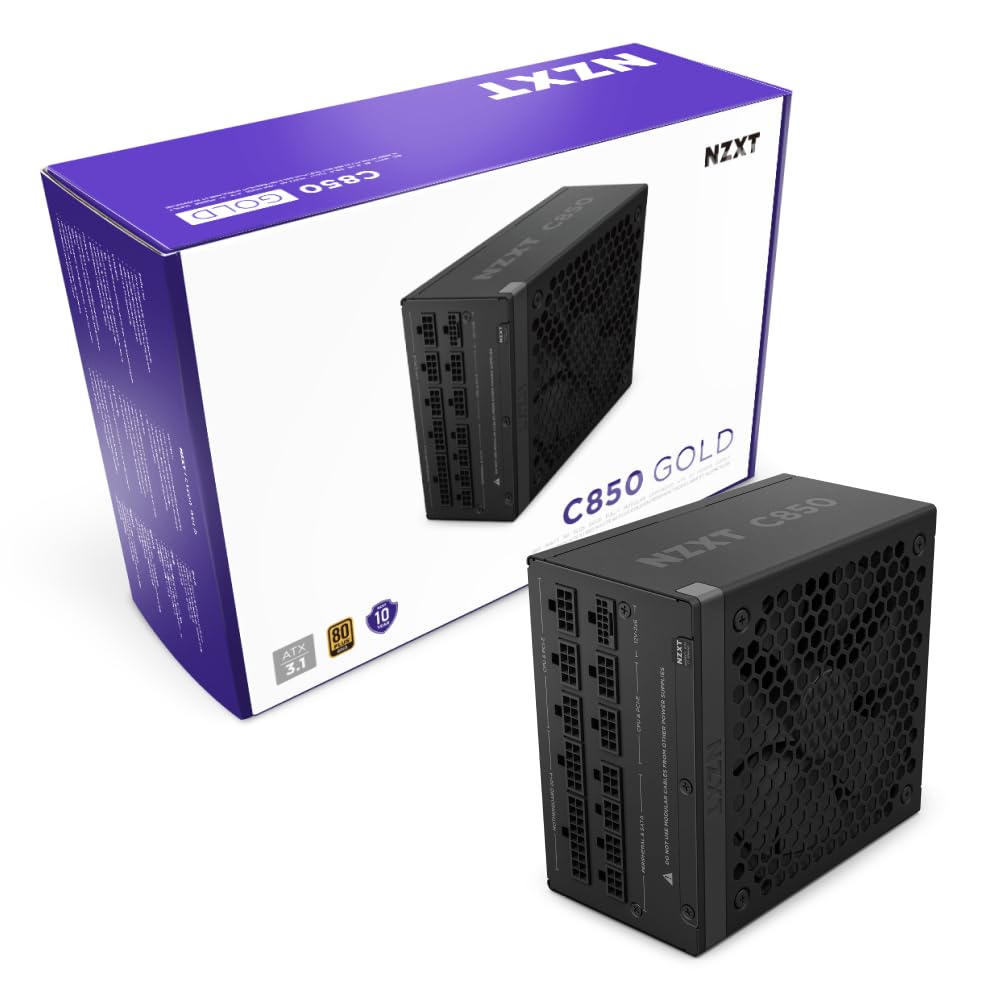 NZXT Fuente de Poder C850 850W 80 Plus Gold Negro ATX 3.1 â PSU Modular Silenciosa para Ensambles Gamer_0 NZXT Fuente de Poder C850 850W 80 Plus Gold Negro ATX 3.1 â PSU Modular Silenciosa para Ensambles Gamer_0