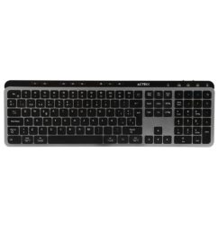 Acteck Krea Teclado Multidispositivo Inspire TI755, InalÃ¡mbrico 2.4 MHz + Bluetooth, TamaÃ±o 100%, Teclas Membrana Tipo Tijera, Recargable, Negro-Gris_0