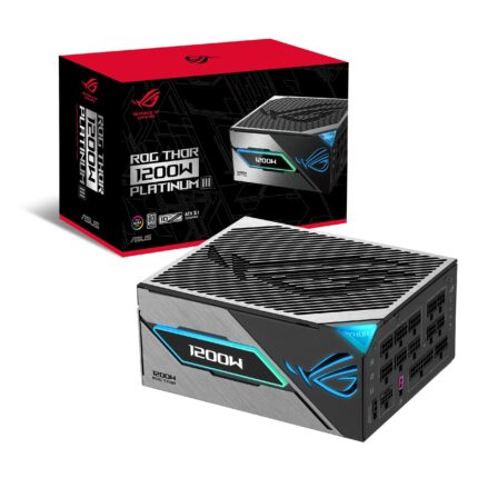 ASUS ROG Thor 1200W Platinum III PSU (80 Plus Platinum Certificado, ATX 3.1, GAN MOSFET, GPU-Primer estabilizador de Voltaje Inteligente, Pantalla OLED magnÃ©tica, Modo Turbo)_0
