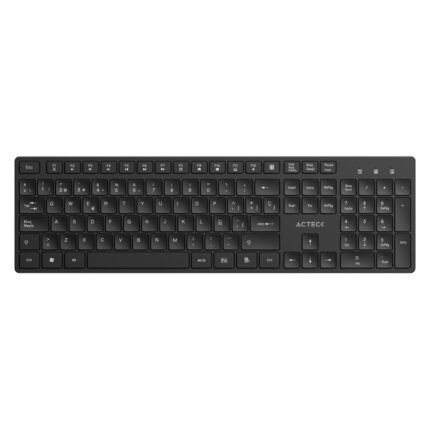Acteck Vantage Aero TI555 Teclado InalÃ¡mbrico, Dongle 2.4 GHz, 100%, Teclas Chiclet Keys ABS Low Profile, Membrana, Teclas Silenciosas, 1 BaterÃ­a AA, Negro_0